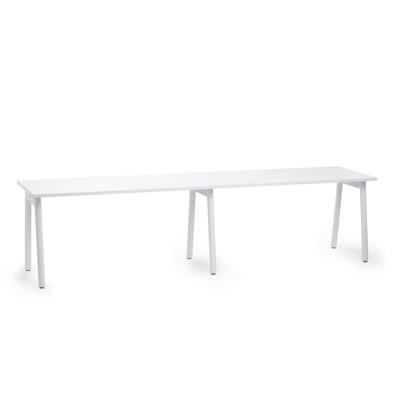 Series A Single Desk Add On, White, 57", White Legs,White,hi-res image number 1.0