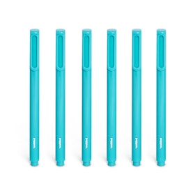 Aqua Signature Ballpoint Pens with Blue Ink, Set of 6