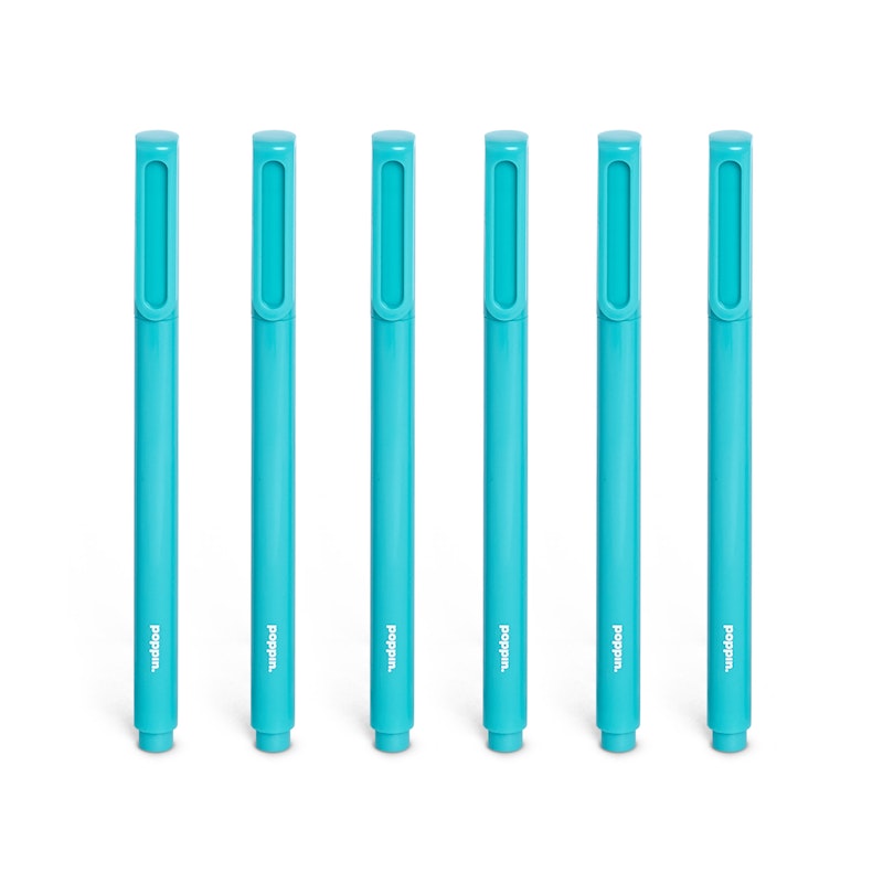 Aqua Signature Ballpoint Pens with Blue Ink, Set of 6,,hi-res image number 2