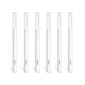 White Signature Ballpoint Pens with Black Ink, Set of 6