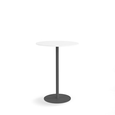 White Tucker Standing Table with Charcoal Base