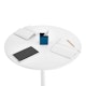 White Tucker Standing Table with Charcoal Base,White,hi-res