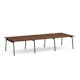 Series A Double Desk for 6, Walnut, 47", Charcoal Legs,Walnut,hi-res