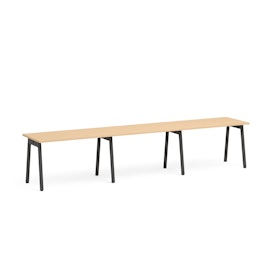 Series A Single Desk for 3, Charcoal Legs