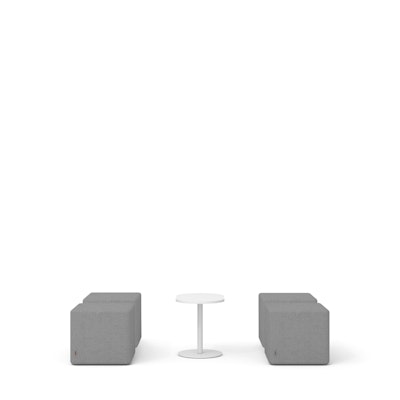 Gray Block Party Lounge Ottomans + Tucker Side Table Set