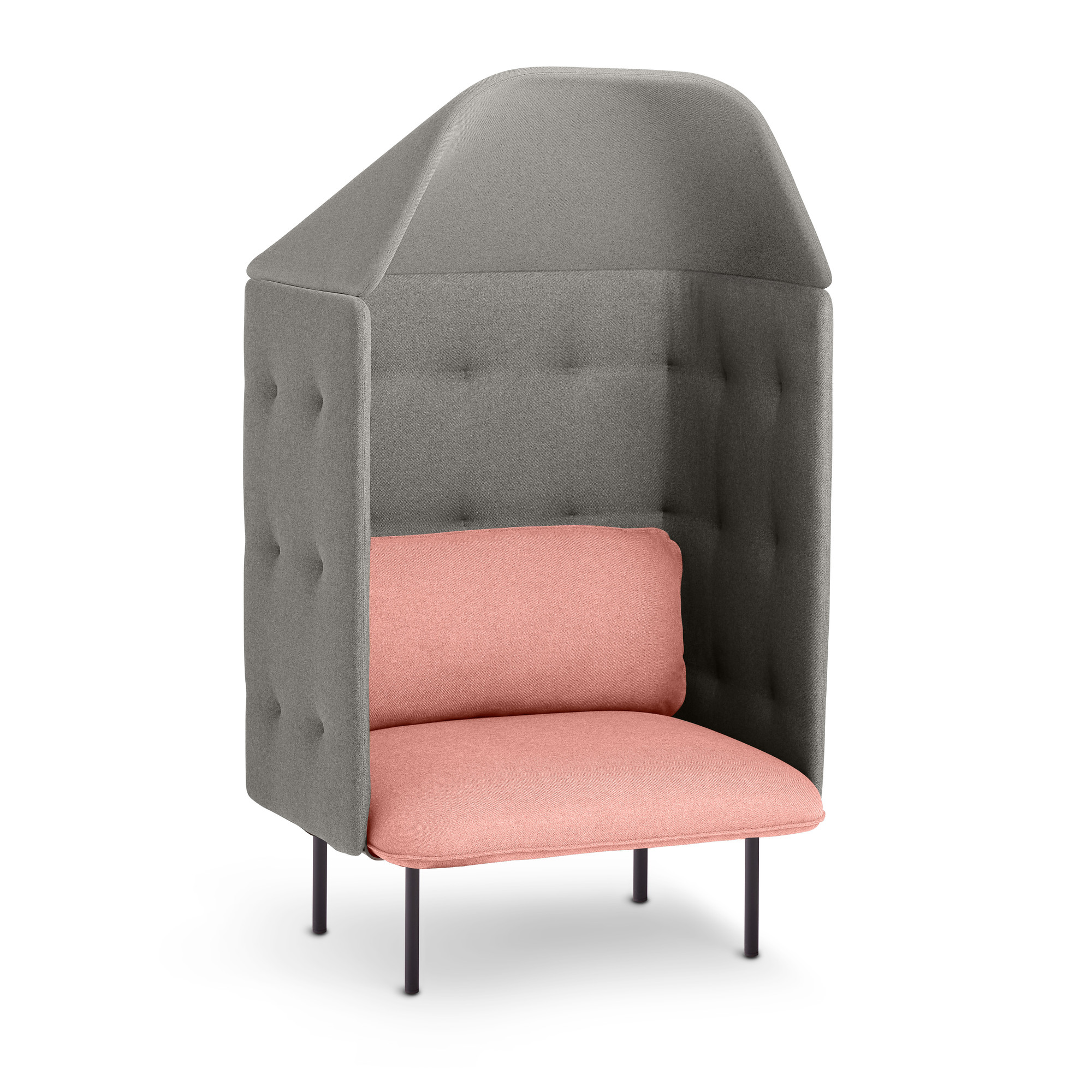 Blush Gray QT Privacy Lounge Chair with Canopy Poppin