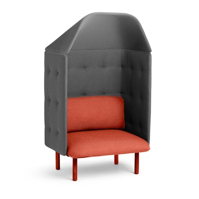 Brick + Dark Gray QT Privacy Lounge Chair with Canopy
