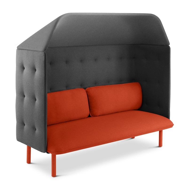 Brick + Dark Gray QT Privacy Lounge Sofa with Canopy,Brick,hi-res image number 0.0