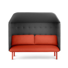 Brick + Dark Gray QT Privacy Lounge Sofa with Canopy