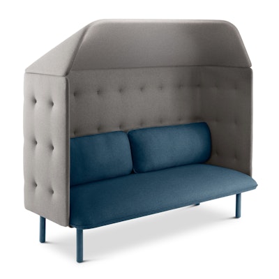 Dark Blue + Gray QT Privacy Lounge Sofa with Canopy