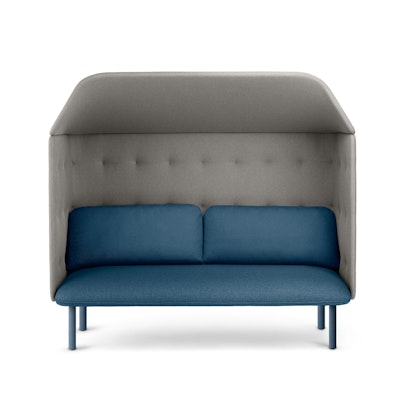Dark Blue + Gray QT Privacy Lounge Sofa with Canopy,Dark Blue,hi-res
