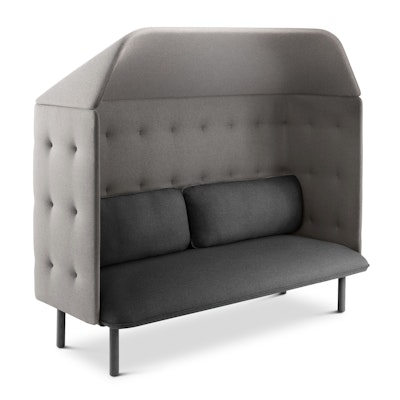 Dark Gray + Gray QT Privacy Lounge Sofa with Canopy