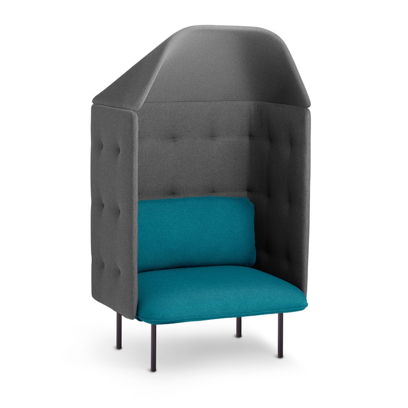 Teal + Dark Gray QT Privacy Lounge Chair with Canopy,Teal,hi-res image number 4