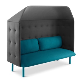 Teal + Dark Gray QT Privacy Lounge Sofa with Canopy,Teal,hi-res