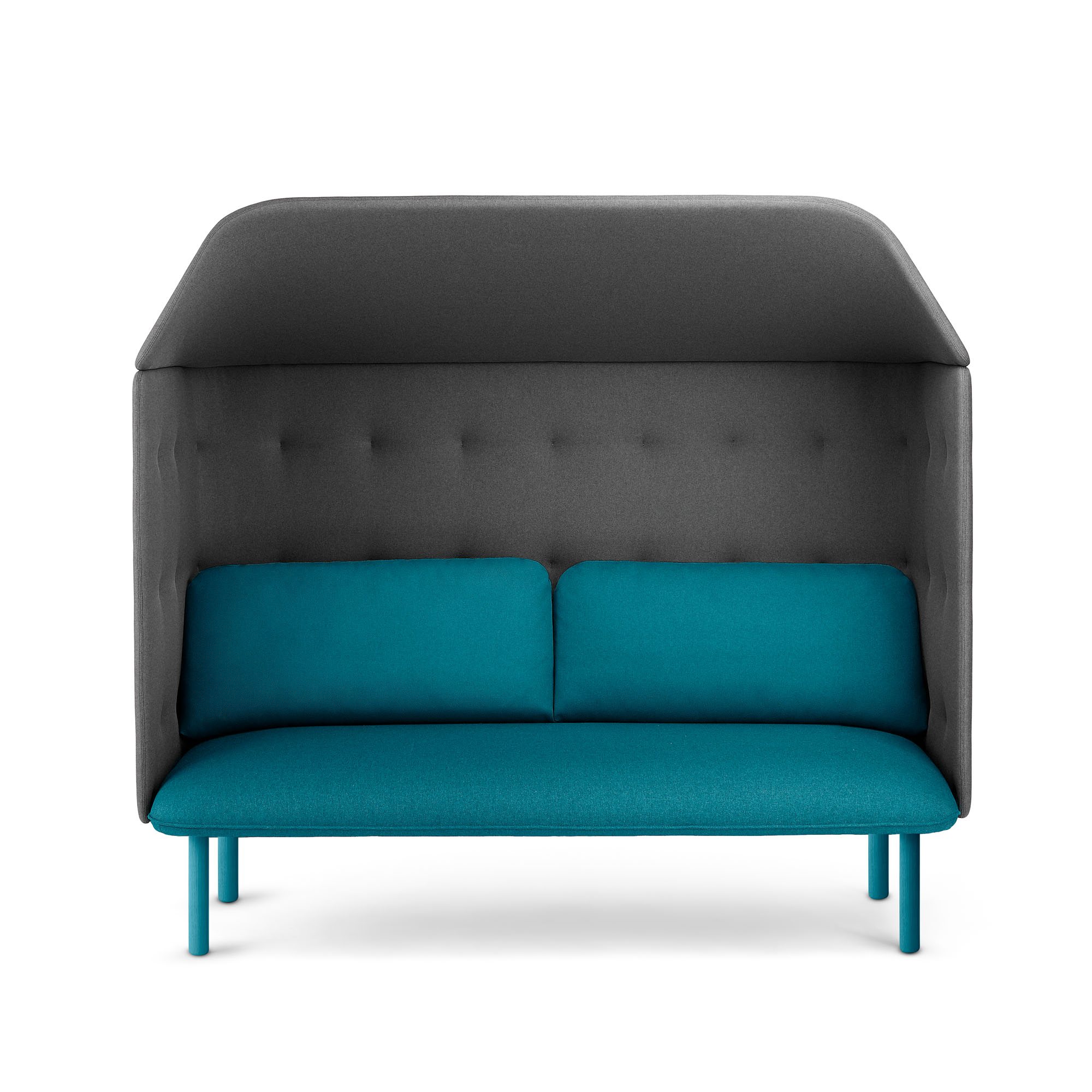 Teal + Dark Gray QT Privacy Lounge Sofa with Canopy,Teal,hi-res