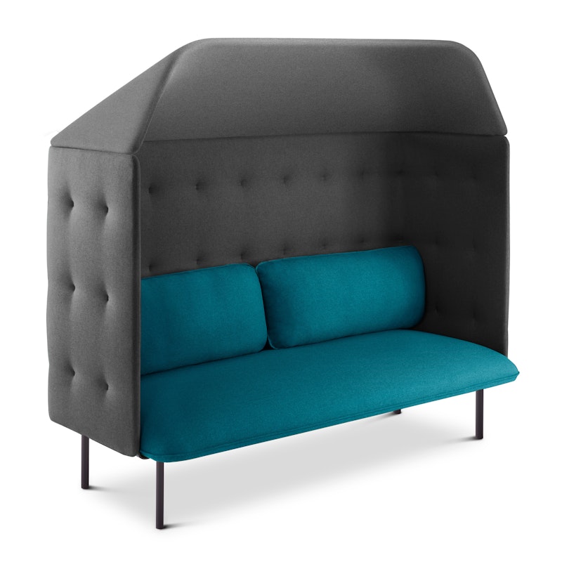 Teal + Dark Gray QT Privacy Lounge Sofa with Canopy,Teal,hi-res image number 3.0
