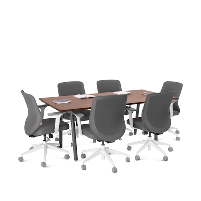 Series A Conference Table, Walnut, 72x36", Charcoal Legs