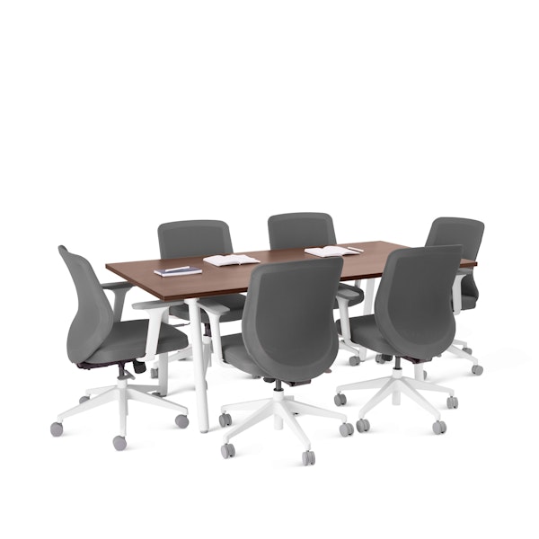 Series A Conference Table, Walnut, 72x36", White Legs,Walnut,hi-res