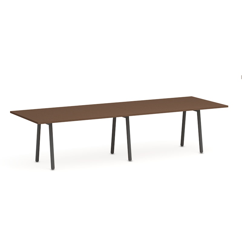 Series A Conference Table, Walnut, 124x42", Charcoal Legs,Walnut,hi-res image number 1.0