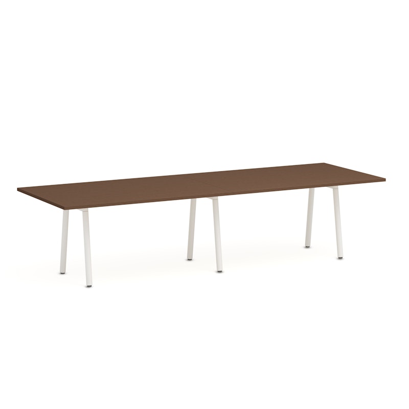 Series A Conference Table, Walnut, 124x42", White Legs,Walnut,hi-res image number 1.0