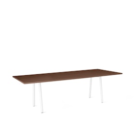 Series A Conference Table, Walnut, 96x42", White Legs
