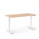 Series L 2S Adjustable Height Single Desk, Natural Oak, 47", White Legs,Natural Oak,hi-res