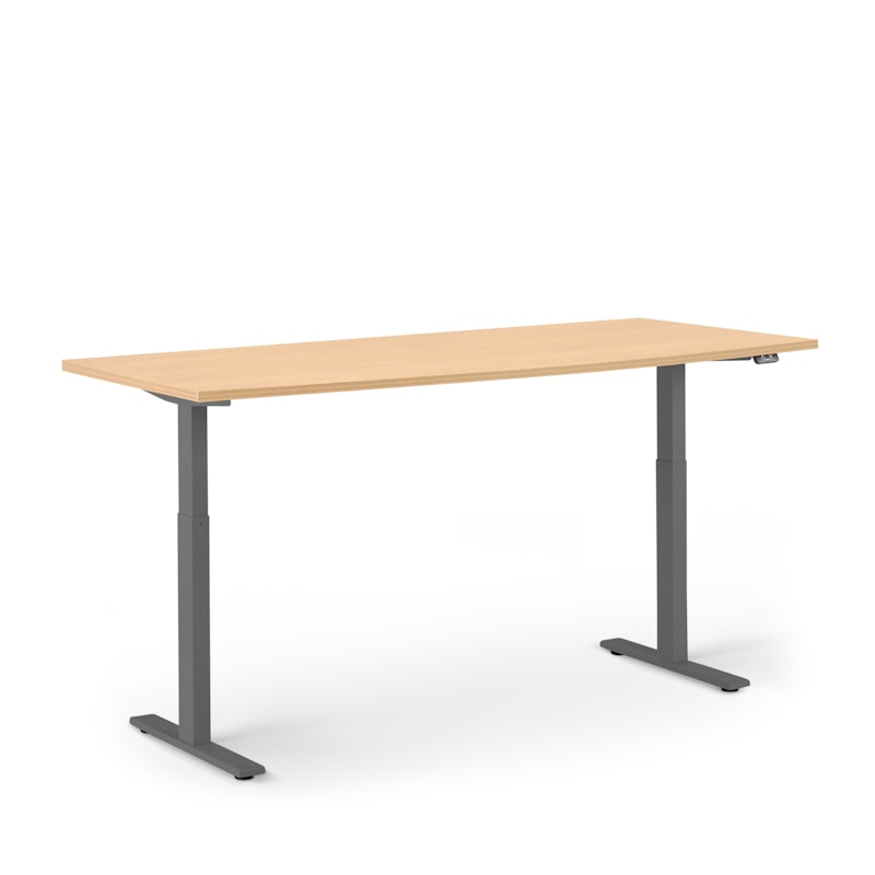 Series L 2S Adjustable Height Single Desk, Natural Oak, 72", Charcoal Legs,Natural Oak,hi-res image number 3.0