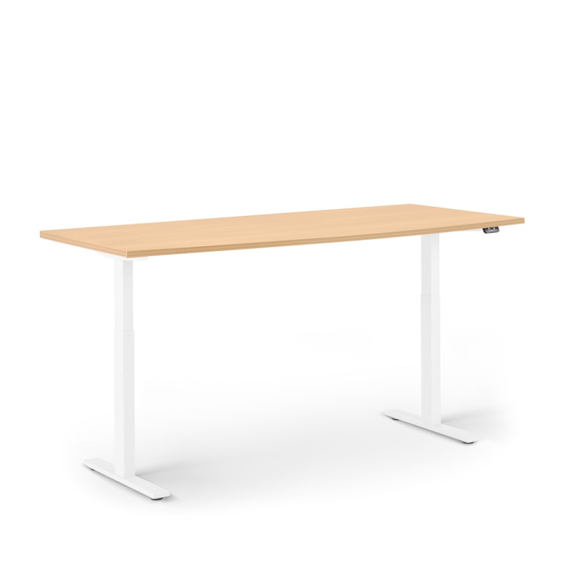 Series L 2S Adjustable Height Single Desk, Natural Oak, 72", White Legs,Natural Oak,hi-res image number 3.0