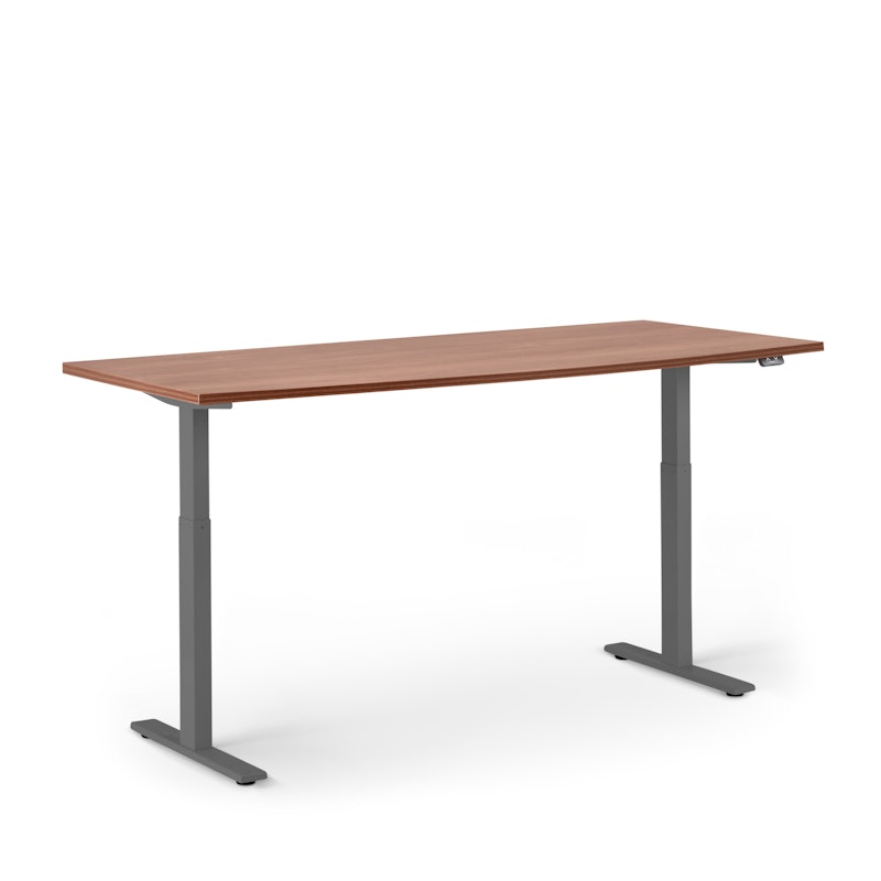 Series L 2S Adjustable Height Single Desk, Walnut, 72", Charcoal Legs,Walnut,hi-res image number 3.0