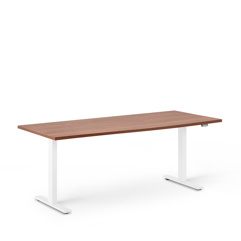 Series L 2S Adjustable Height Single Desk, Walnut, 72", White Legs,Walnut,hi-res image number 1.0