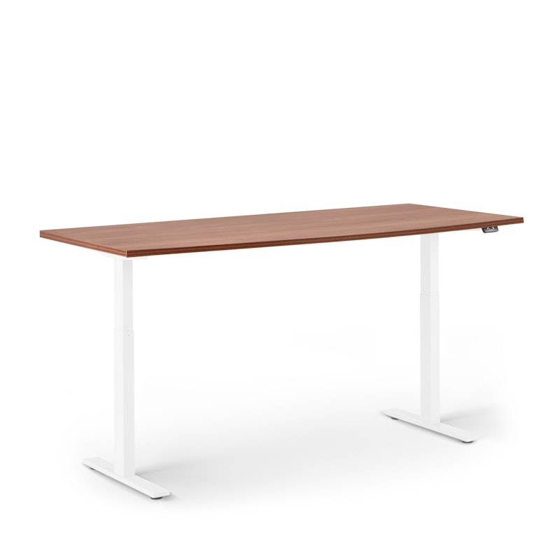 Series L 2S Adjustable Height Single Desk, Walnut, 72", White Legs,Walnut,hi-res image number 3.0