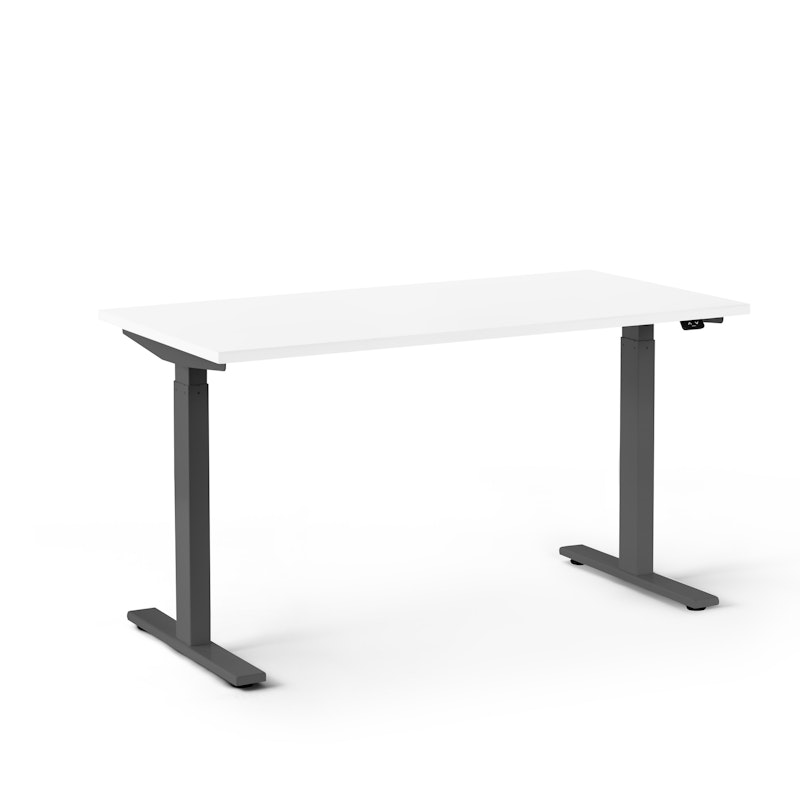 Series L 2S Adjustable Height Single Desk, White, 47", Charcoal Legs,White,hi-res image number 2