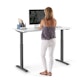 Series L 2S Adjustable Height Single Desk, White, 47", Charcoal Legs,White,hi-res