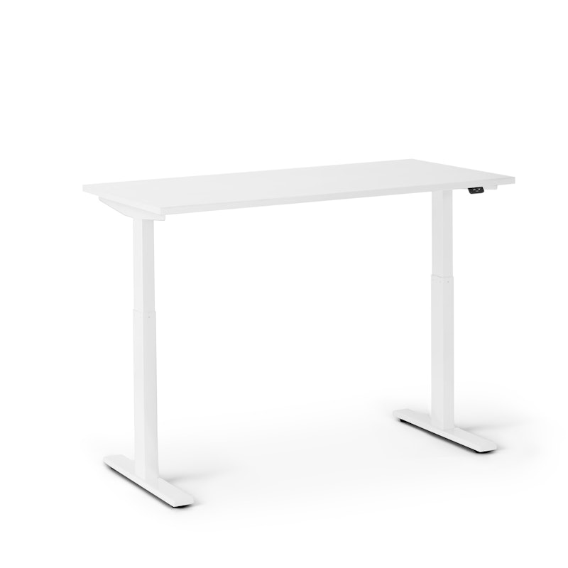 Series L 2S Adjustable Height Single Desk, White, 47", White Legs,White,hi-res image number 3.0