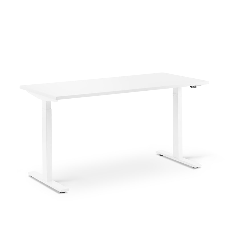 Series L 2S Adjustable Height Single Desk, White, 57", White Legs,White,hi-res image number 1.0