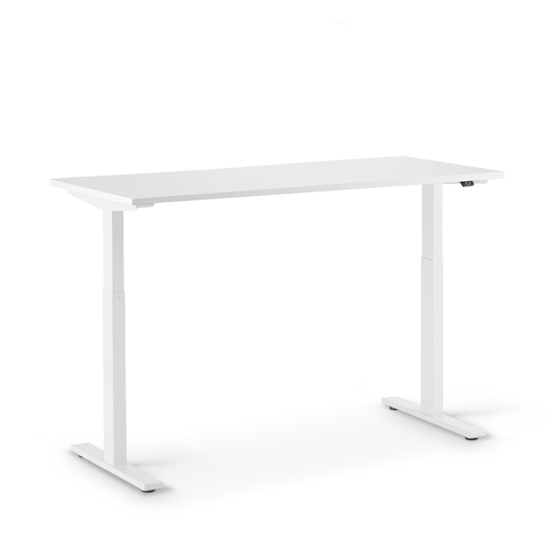 Series L 2S Adjustable Height Single Desk, White, 57", White Legs,White,hi-res image number 4