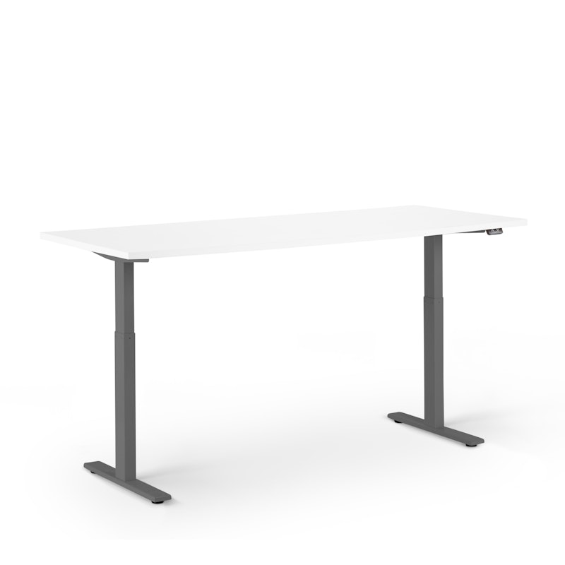 Series L 2S Adjustable Height Single Desk, White, 72", Charcoal Legs,White,hi-res image number 3.0