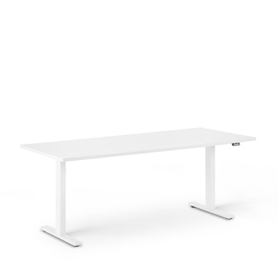 Series L 2S Adjustable Height Single Desk, White, 72", White Legs,White,hi-res