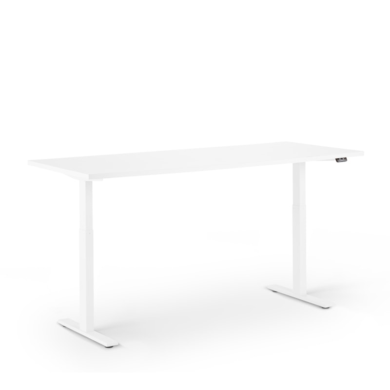 Series L 2S Adjustable Height Single Desk, White, 72", White Legs,White,hi-res image number 3.0