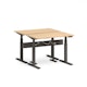 Series L Desk for 2 + Boom Power Rail, Natural Oak, 47", Charcoal Legs,Natural Oak,hi-res