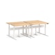 Series L Desk for 4 + Boom Power Rail, Natural Oak, 47", White Legs,Natural Oak,hi-res