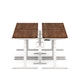 Series L Desk for 4 + Boom Power Rail, Walnut, 47", White Legs,Walnut,hi-res