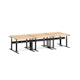 Series L Desk for 6 + Boom Power Rail, Natural Oak, 47", Charcoal Legs,Natural Oak,hi-res