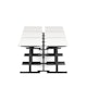 Series L Desk for 6 + Boom Power Rail, White, 47", Charcoal Legs,White,hi-res