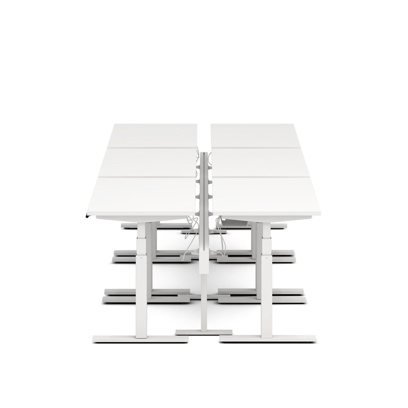 Series L Desk for 6 + Boom Power Rail, White, 47", White Legs,White,hi-res image number 1.0