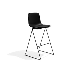 Black Key Stool, Set of 2, with Charcoal Seat Pad