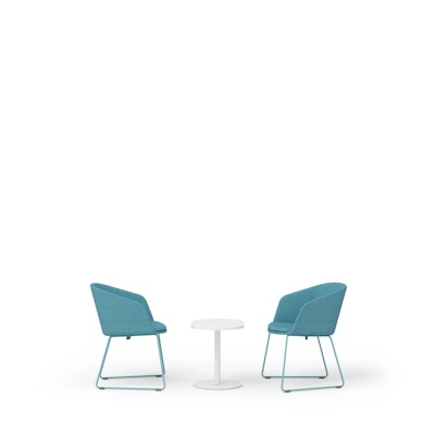 Blue Pitch Sled Chairs + Tucker Side Table Set