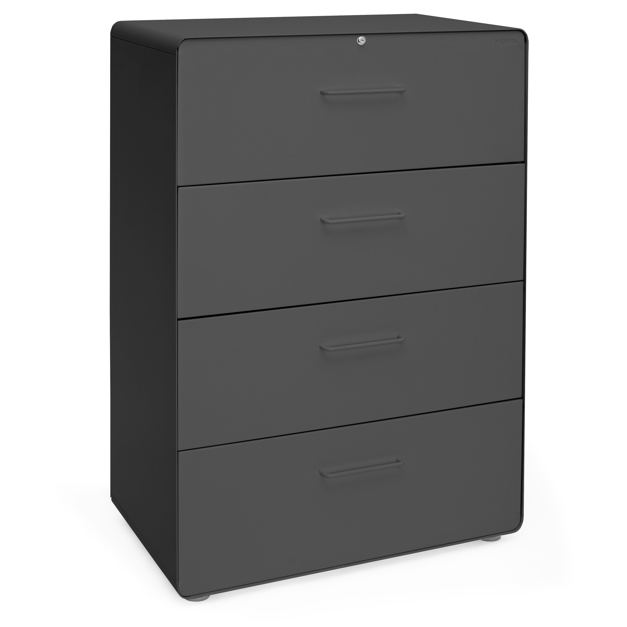 Charcoal Stow 4 Drawer Lateral File Cabinet File Cabinets