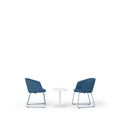 Dark Blue Pitch Sled Chairs + Tucker Side Table Set