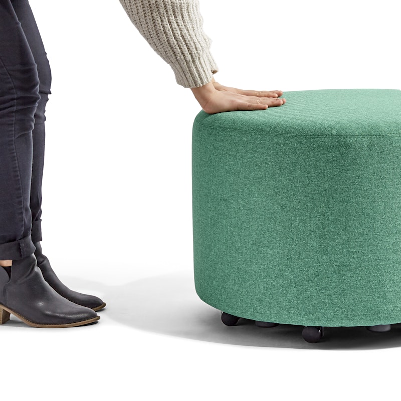 Grass Block Party Lounge Round Ottoman, 24",Grass,hi-res image number 2.0